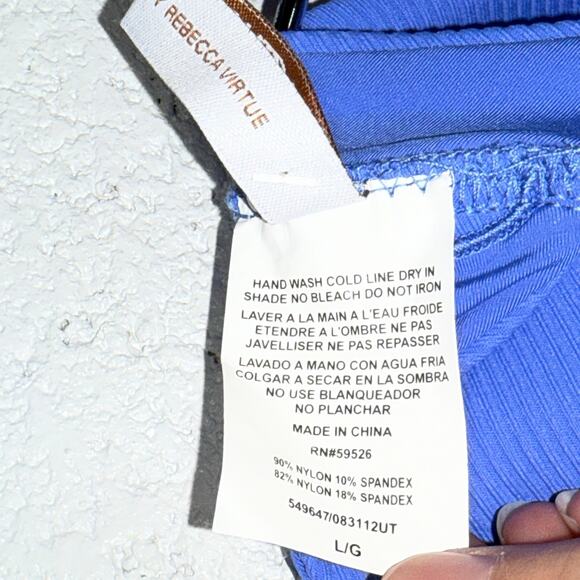 Becca Women's Modern Edge Rib Ring Bikini Top - Cornflower blue large $88 - Picture 7 of 8